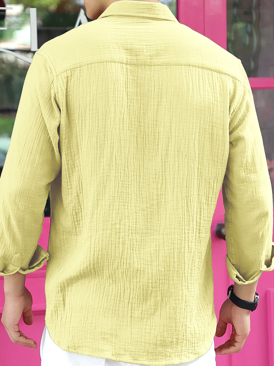 Vero Vibe Lucas Double Clothe Lemon Yellow Shirt