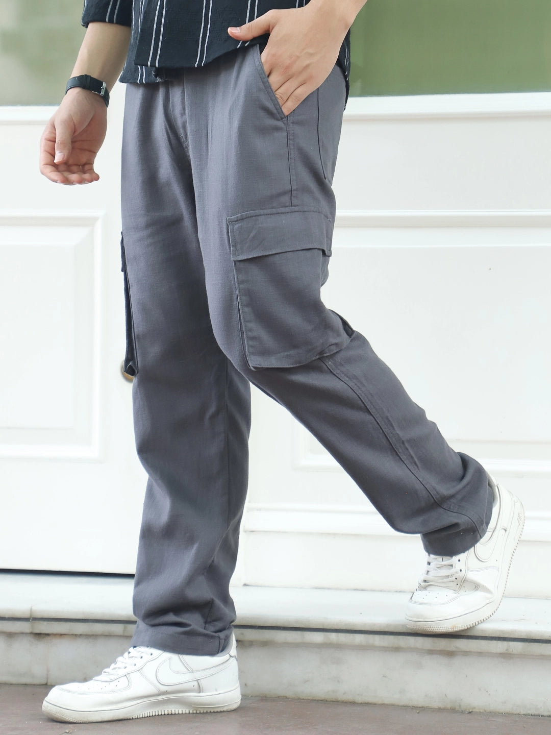 Desert Dark Grey Linen Cargo