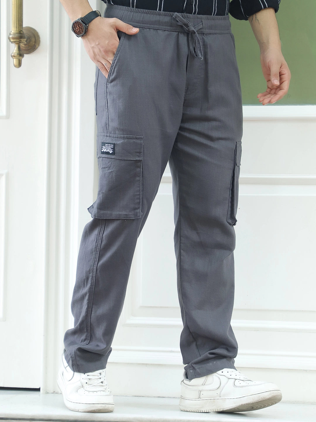 Desert Dark Grey Linen Cargo
