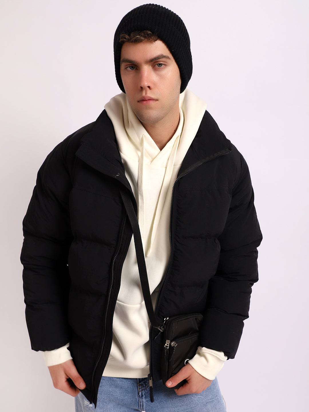 Northbound Black Oversized Puffer Jacket