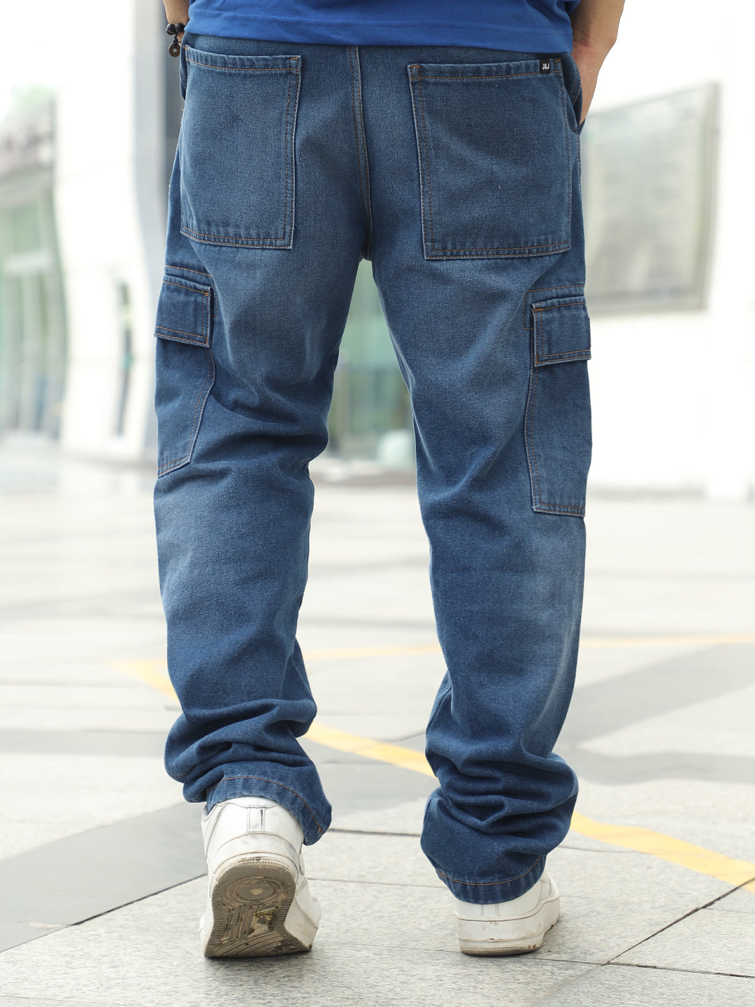 Dark Blue Denim Cargo