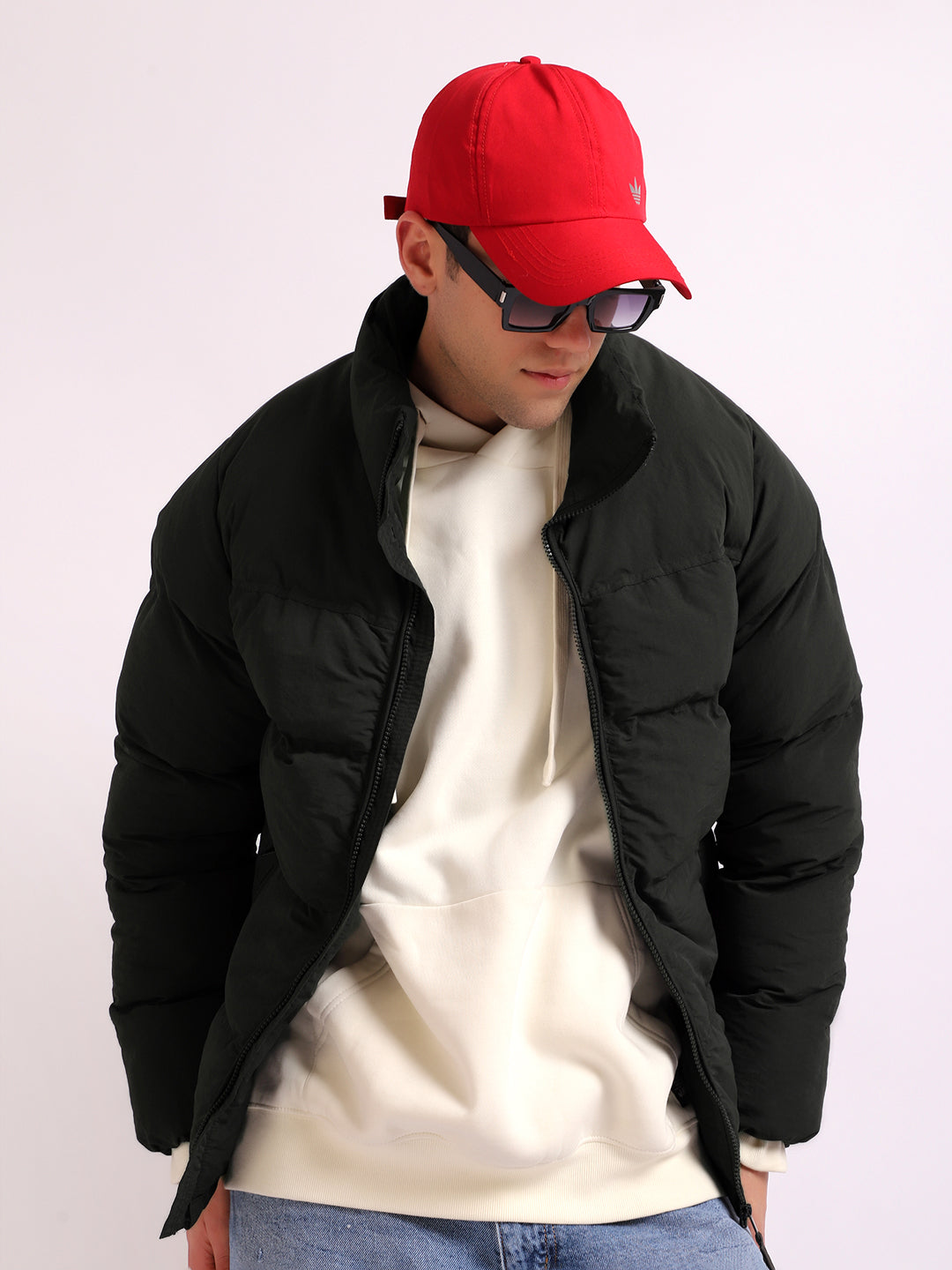 Northbound Olive Oversized Puffer Jacket