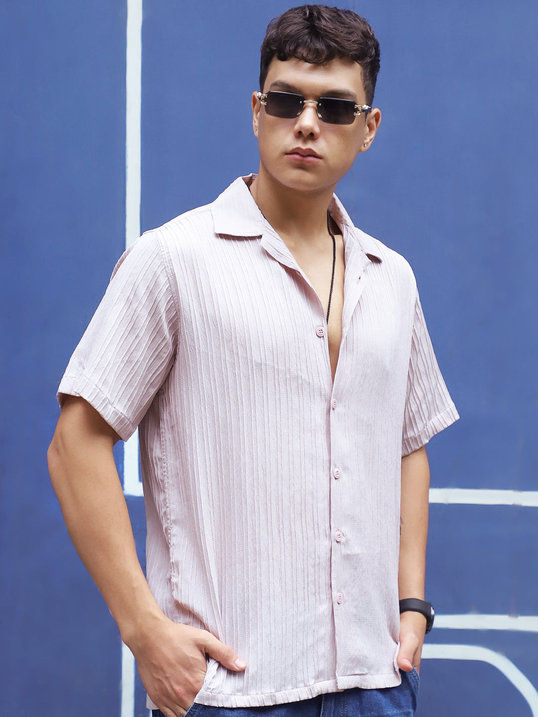 Lush Light Peach Half Sleeve Shirt