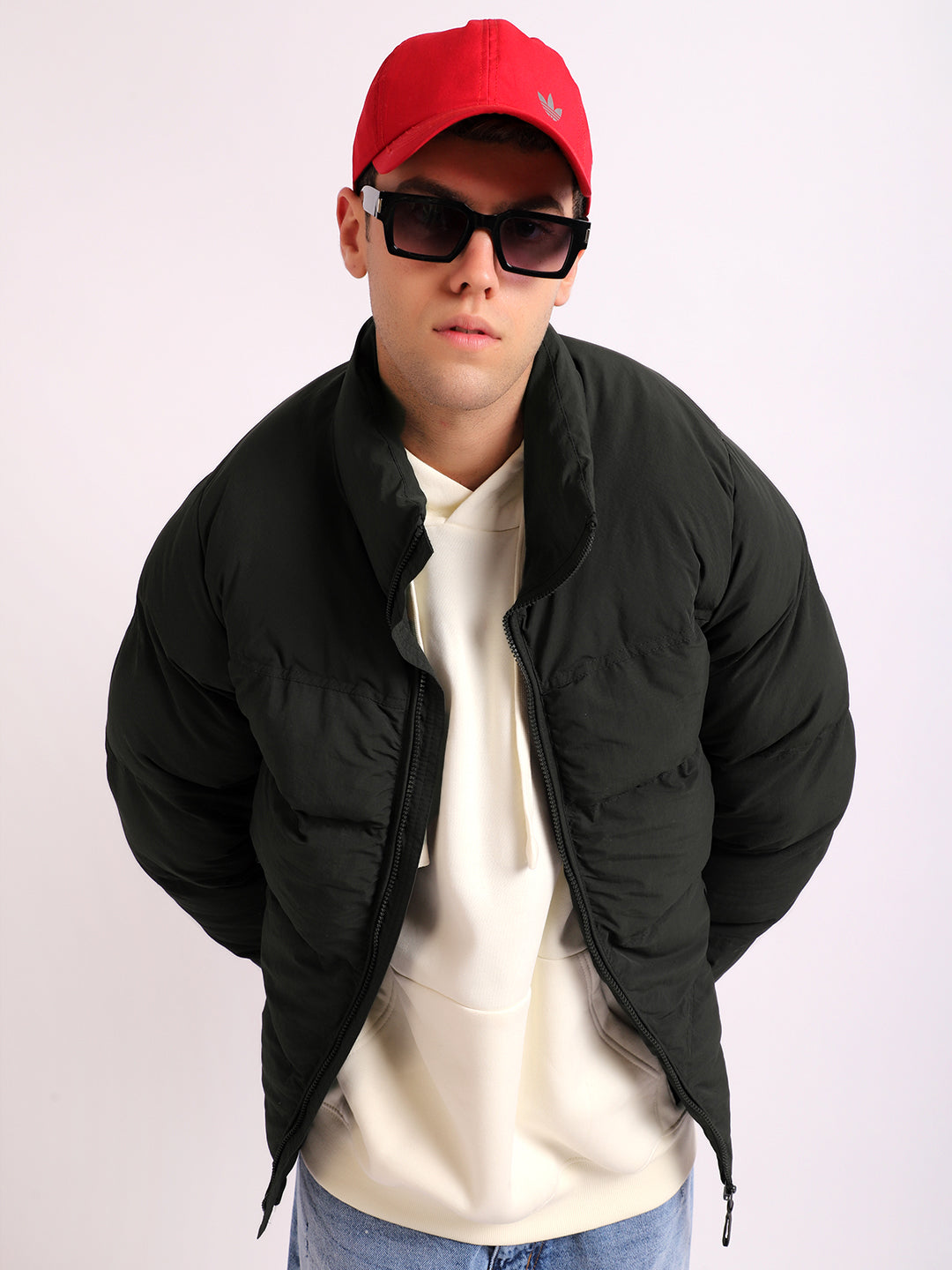 Northbound Olive Oversized Puffer Jacket