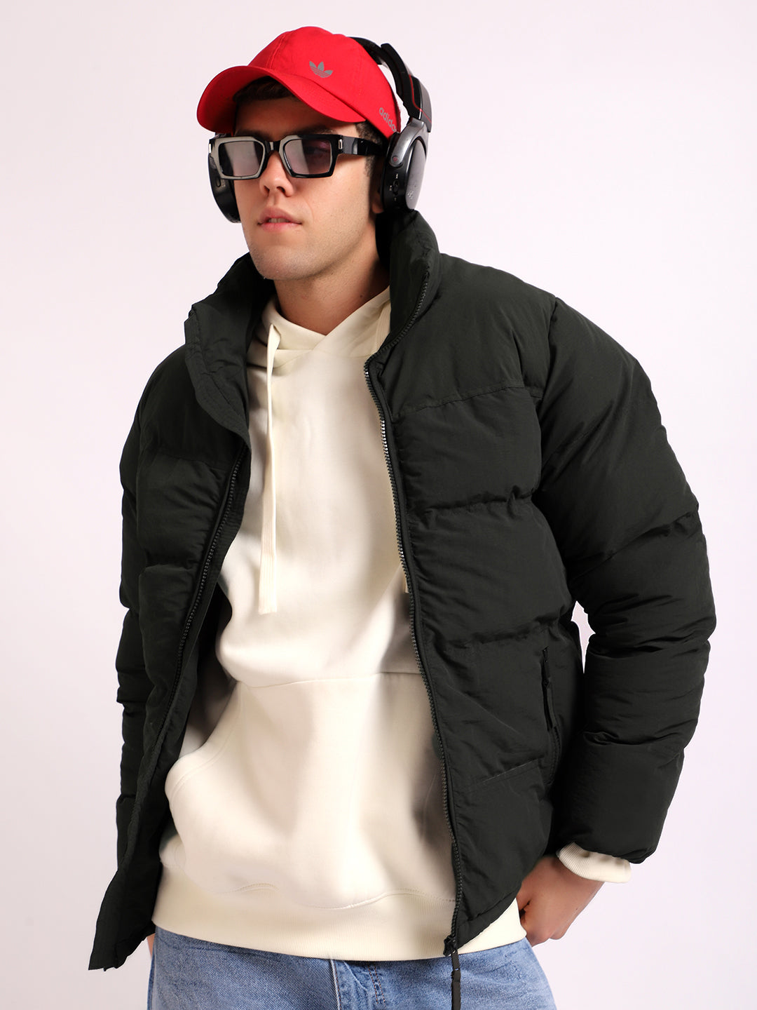 Northbound Olive Oversized Puffer Jacket