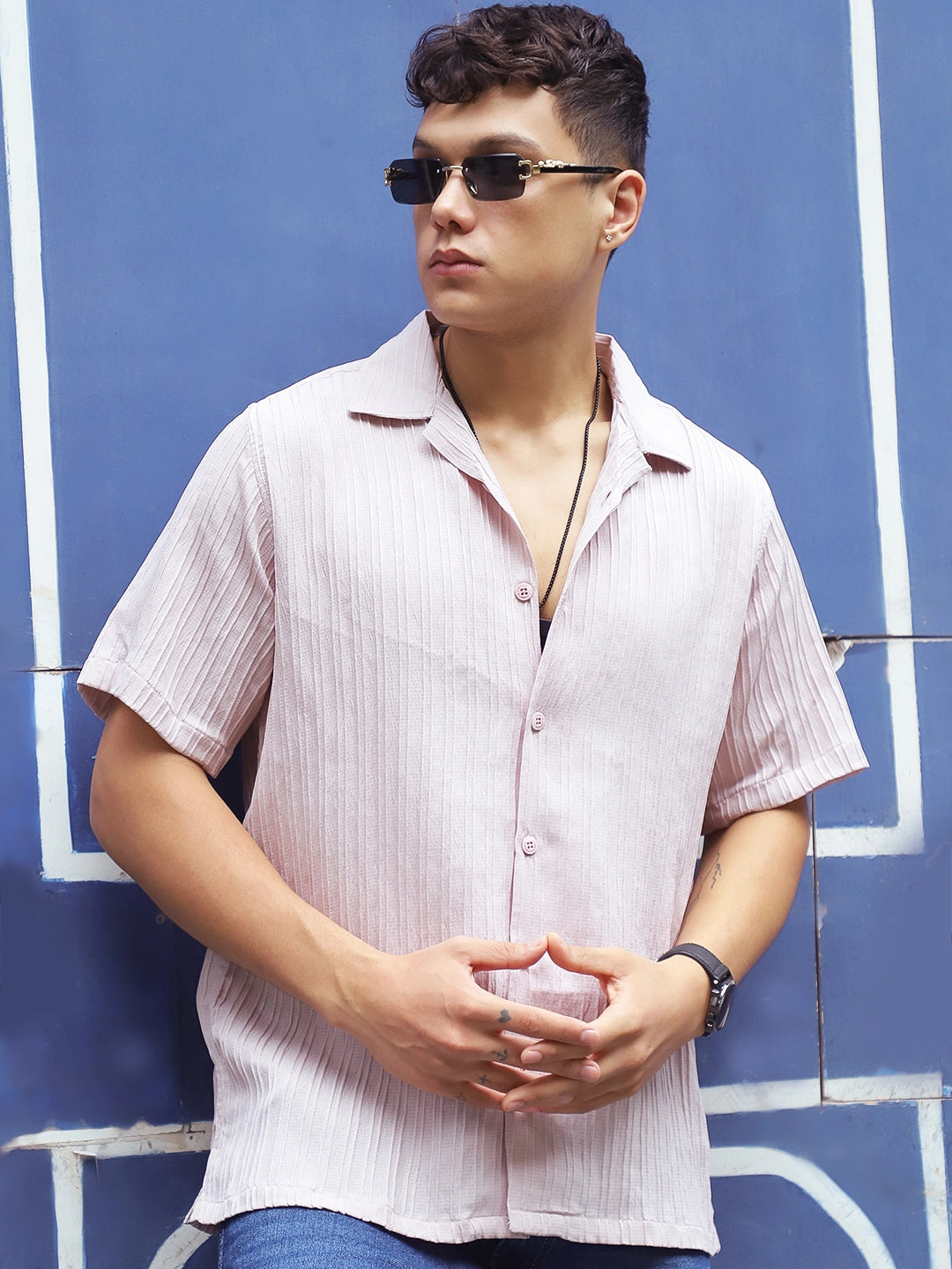 Lush Light Peach Half Sleeve Shirt