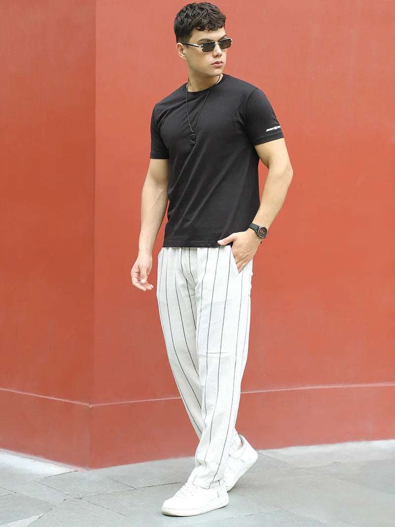 Caelor Off White Stripe Trouser
