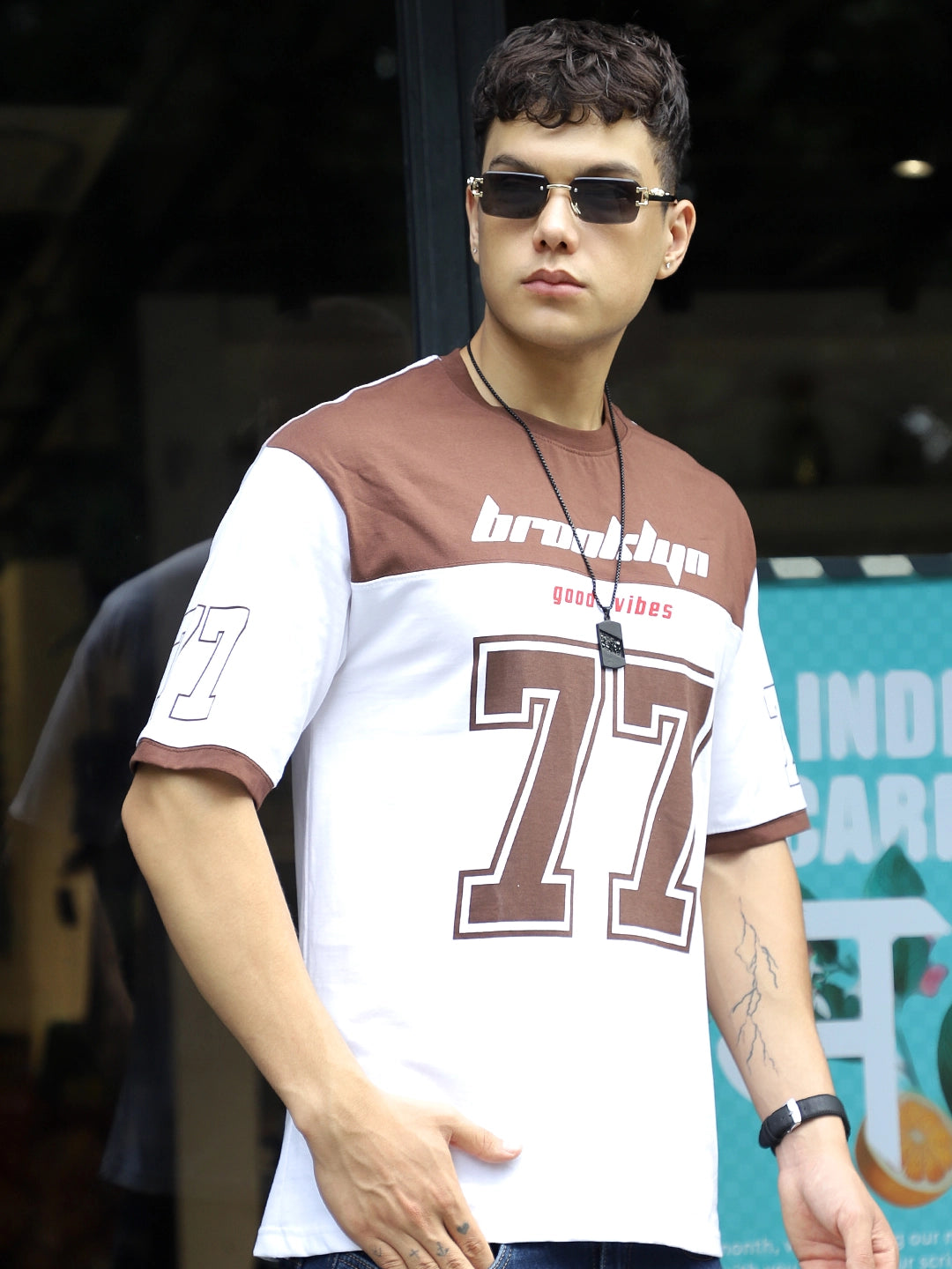 Bad Karma Mocha Brown Oversized Tee