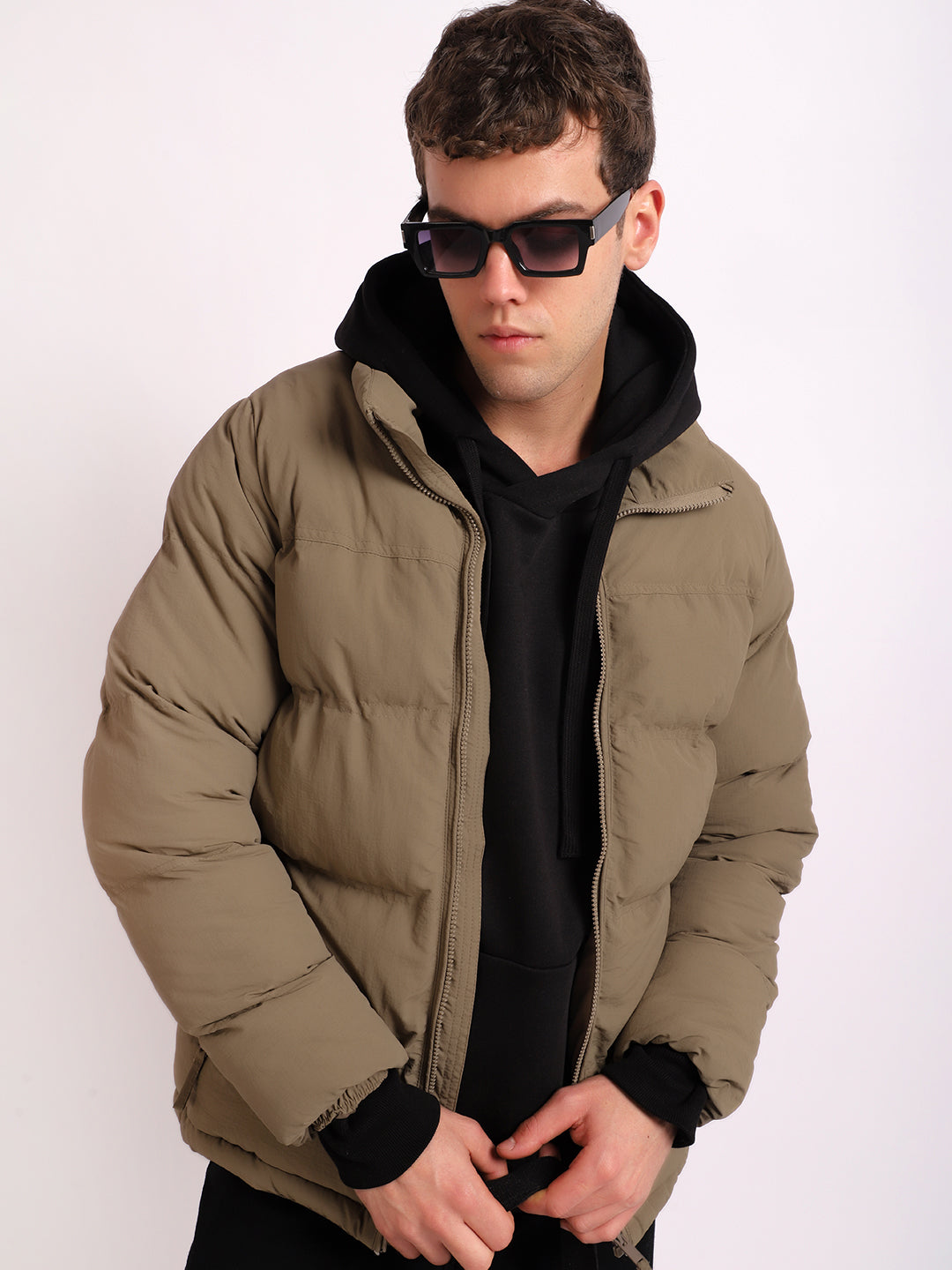 Northbound Camel Brown Oversized Puffer Jacket