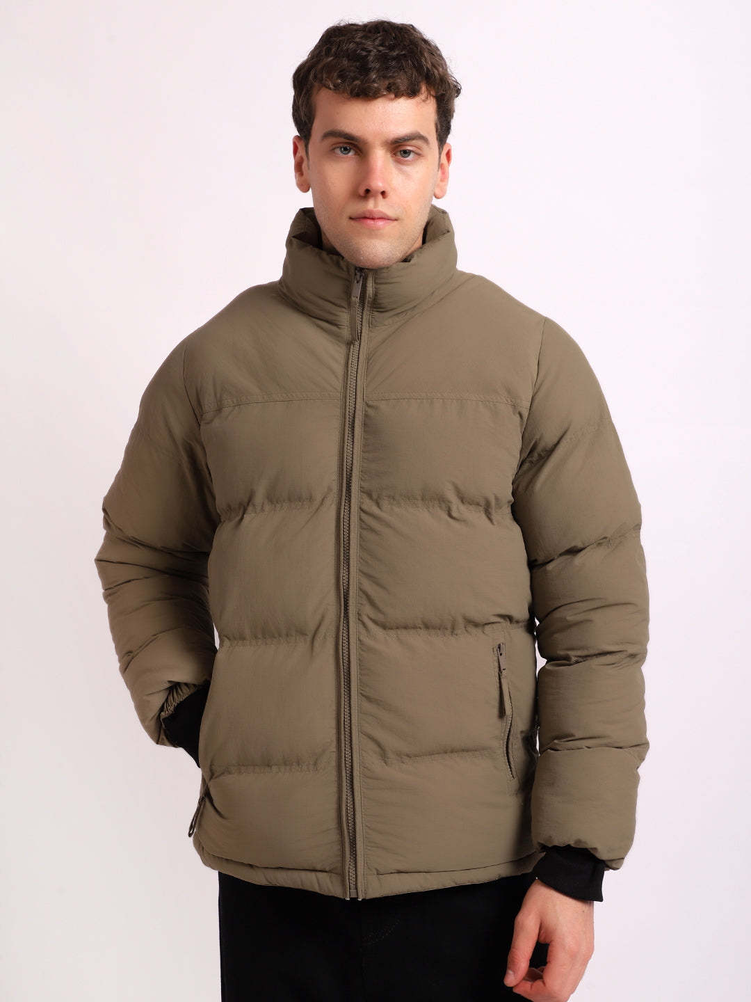 Northbound Camel Brown Oversized Puffer Jacket