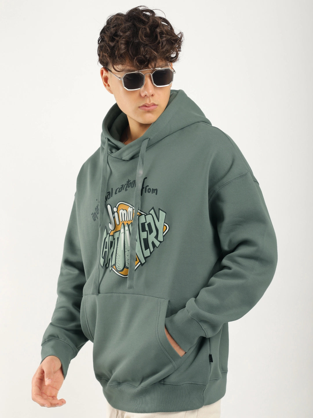 Olive Oversized Hoodie Men