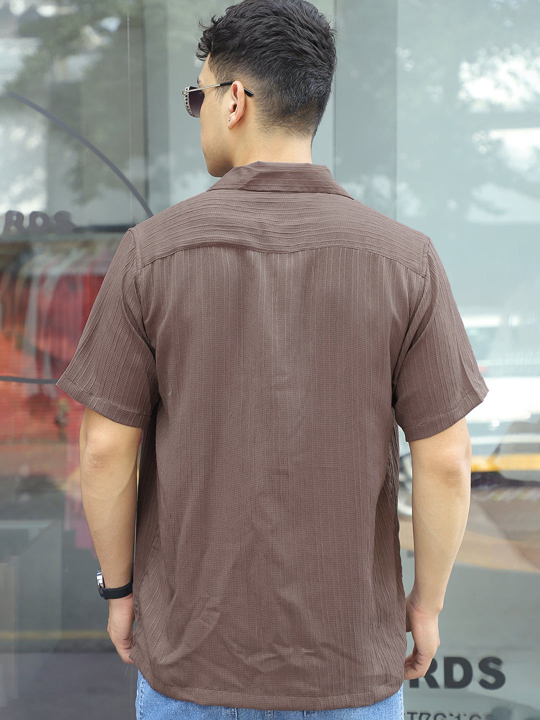 Lush Dusty Brown Half Sleeve Shirt