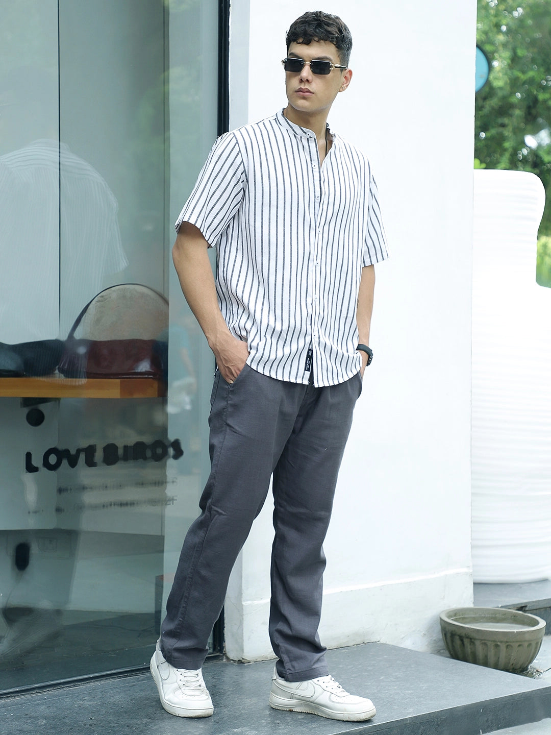 Basklin Dark Grey Cotton Trouser
