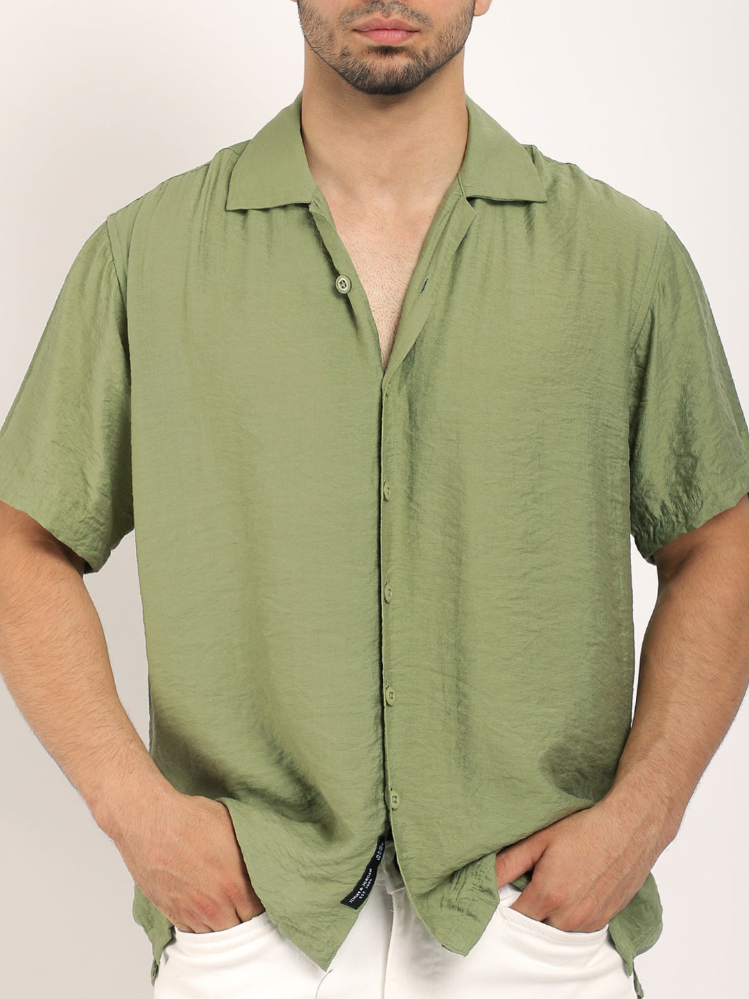 Midnight Command Grass Green Plain Shirt