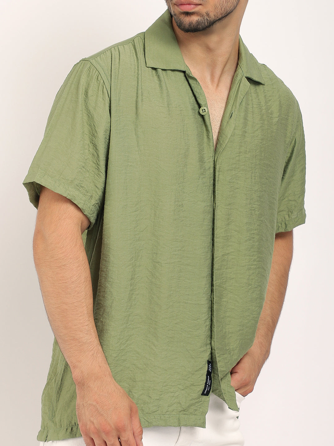 Midnight Command Grass Green Plain Shirt