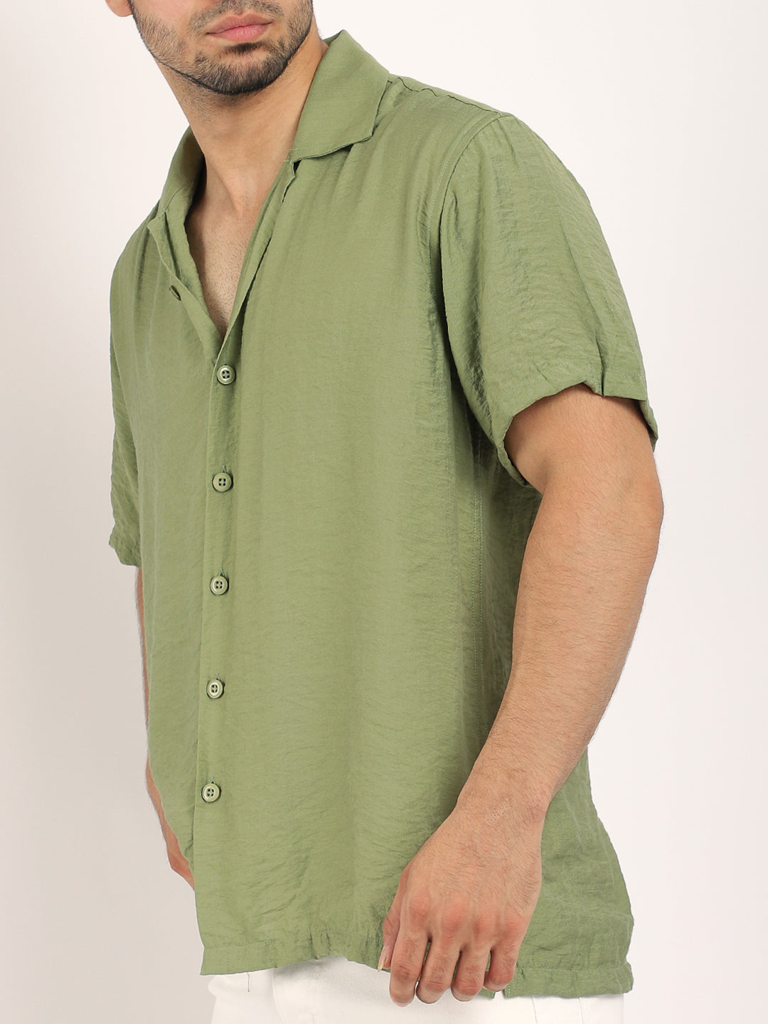 Midnight Command Grass Green Plain Shirt