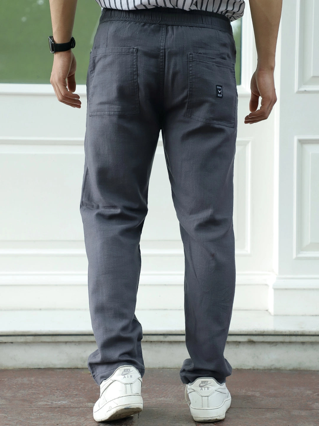 Basklin Dark Grey Cotton Trouser