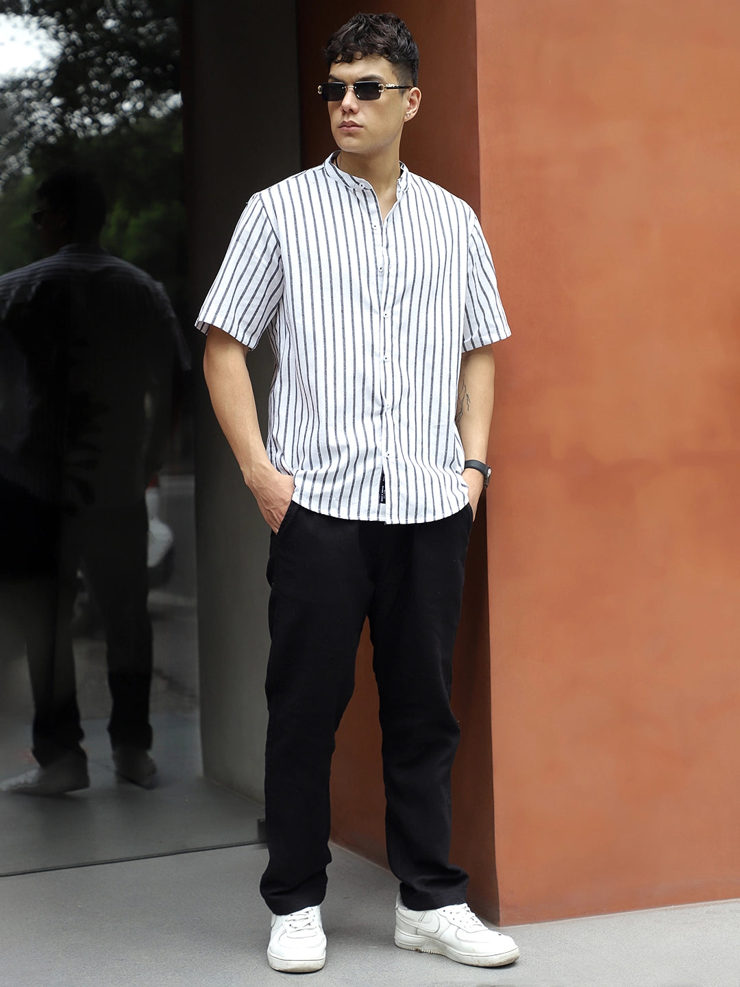 Basklin Black Cotton Trouser