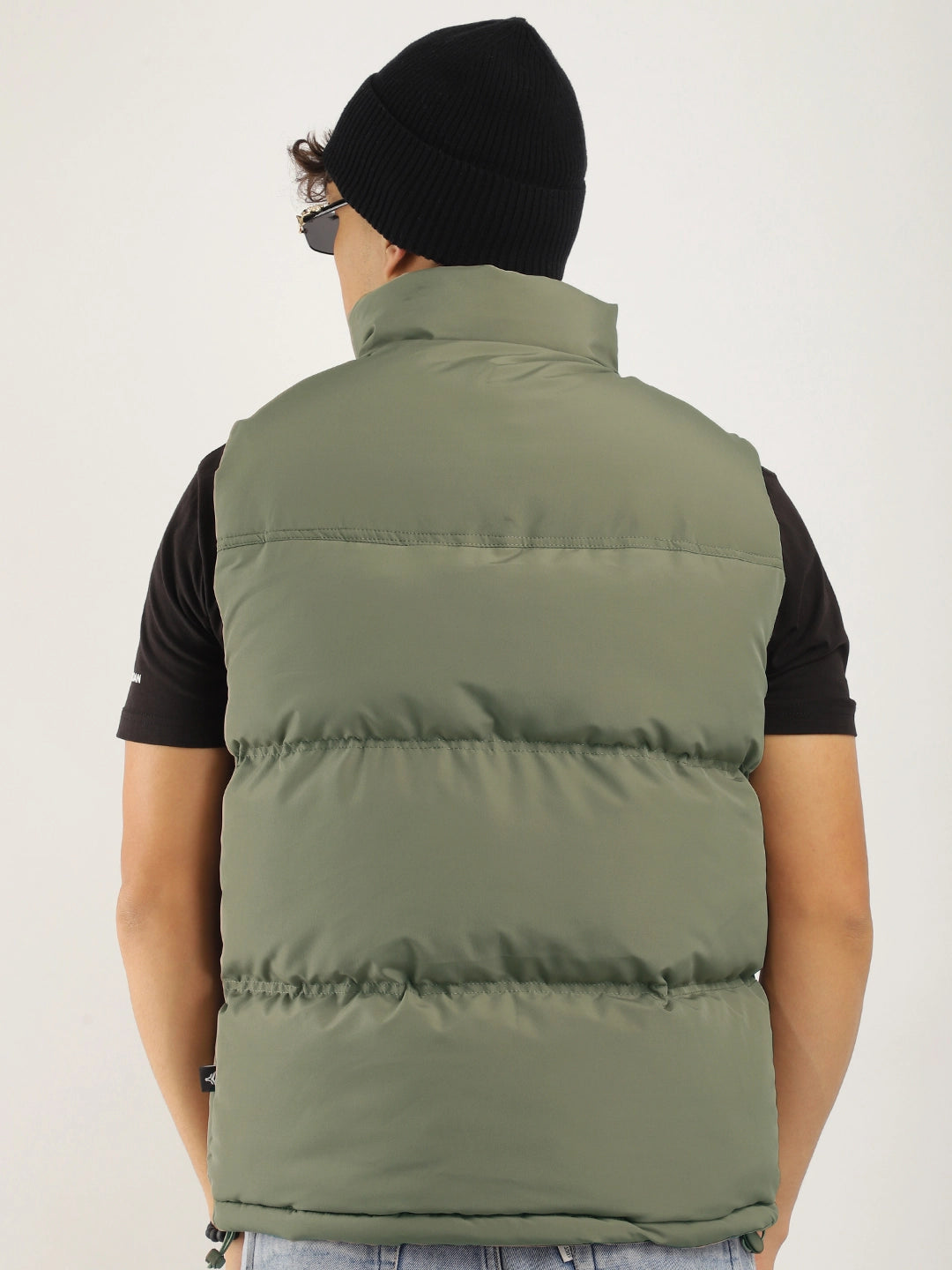 Quilted Gilet Cut Sleeves Umber Brown Puffer Jacket