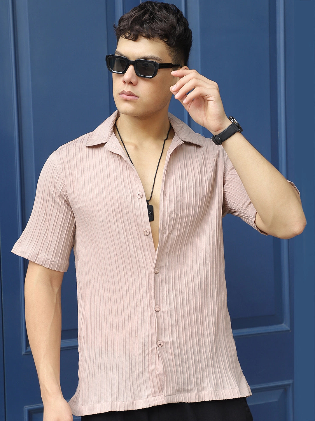 Lush Dusty Peach Half Sleeve Shirt
