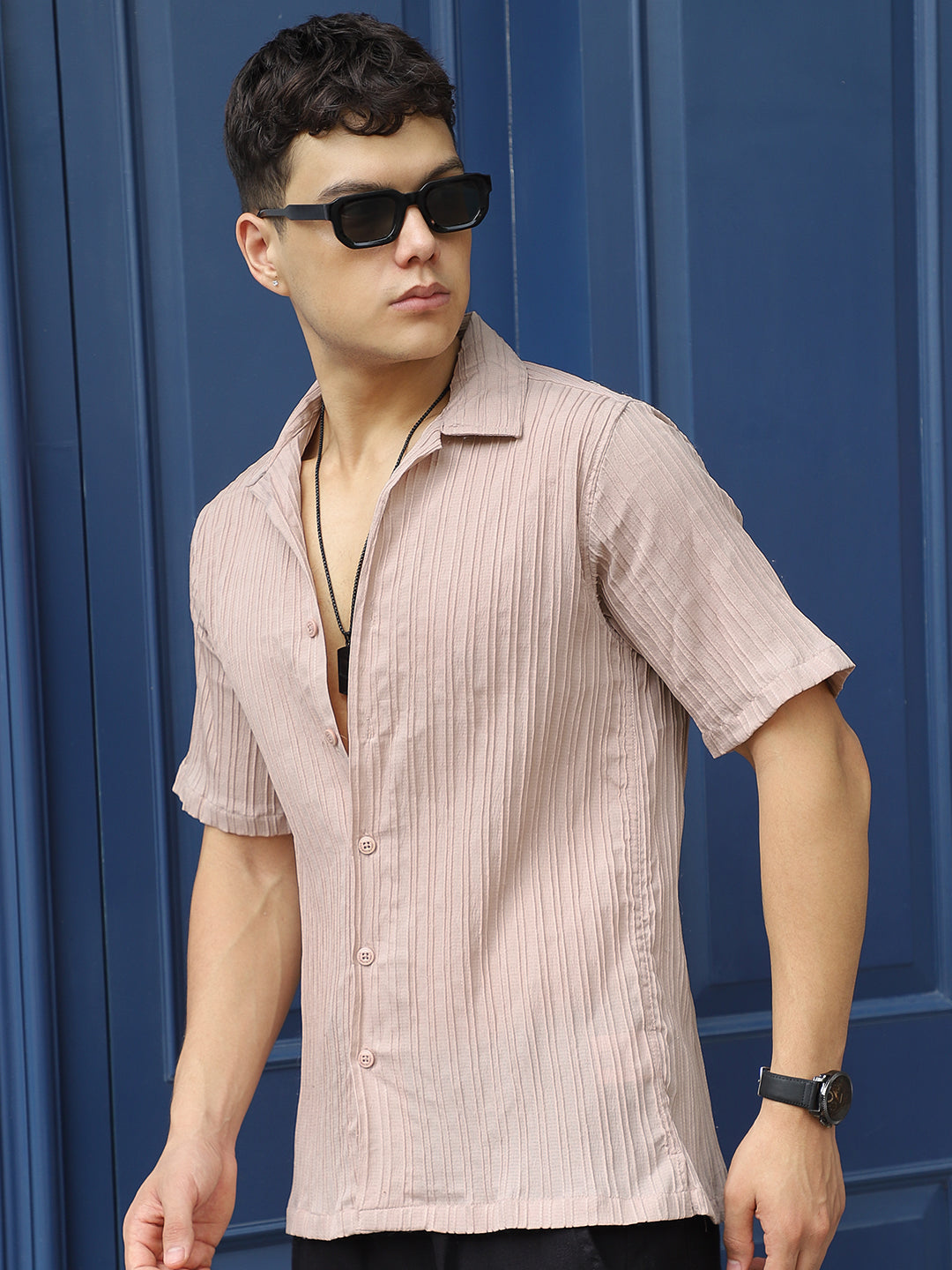 Lush Dusty Peach Half Sleeve Shirt