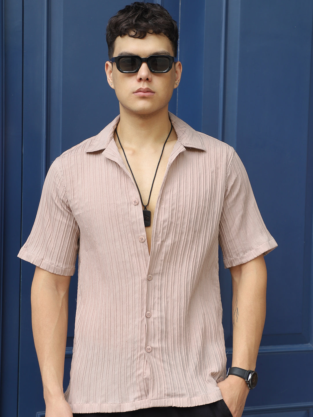 Lush Dusty Peach Half Sleeve Shirt