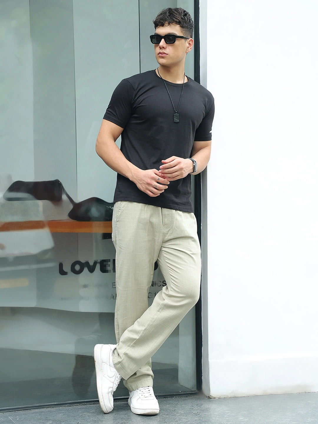 Basklin Light Olive Cotton Trouser