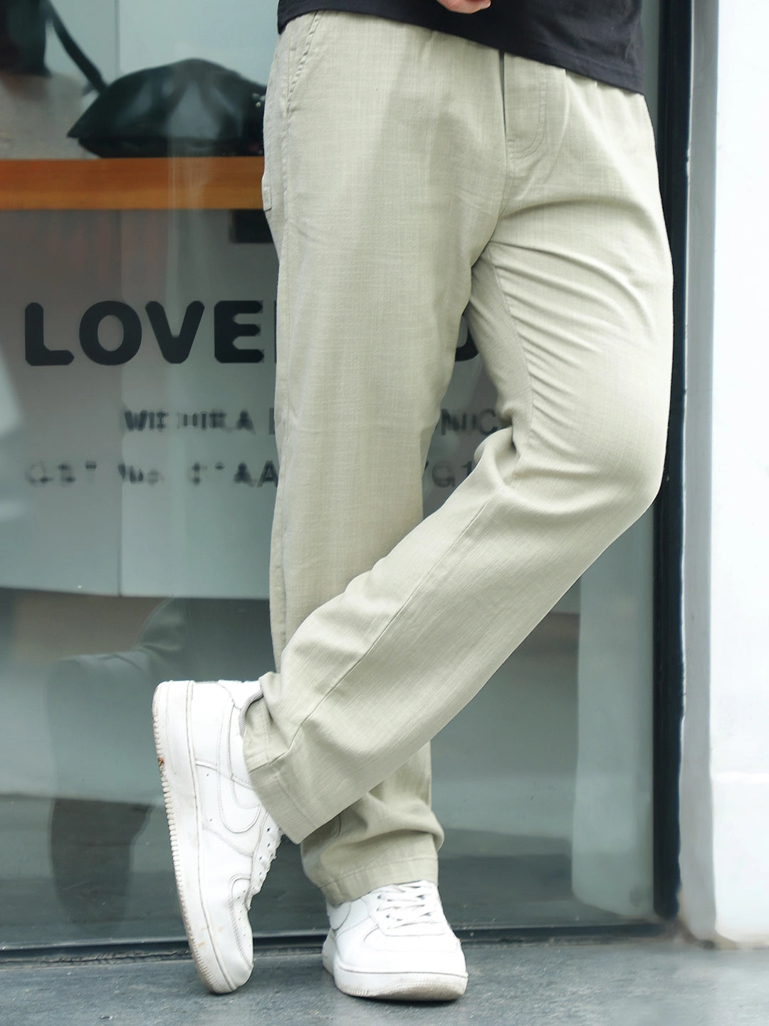 Basklin Light Olive Cotton Trouser