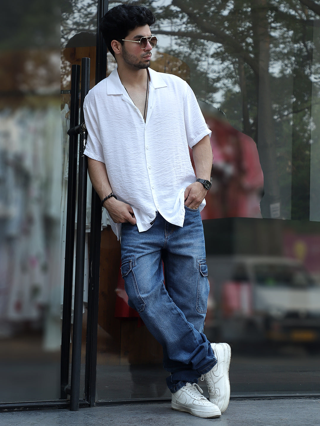 Midnight Command White Plain Shirt