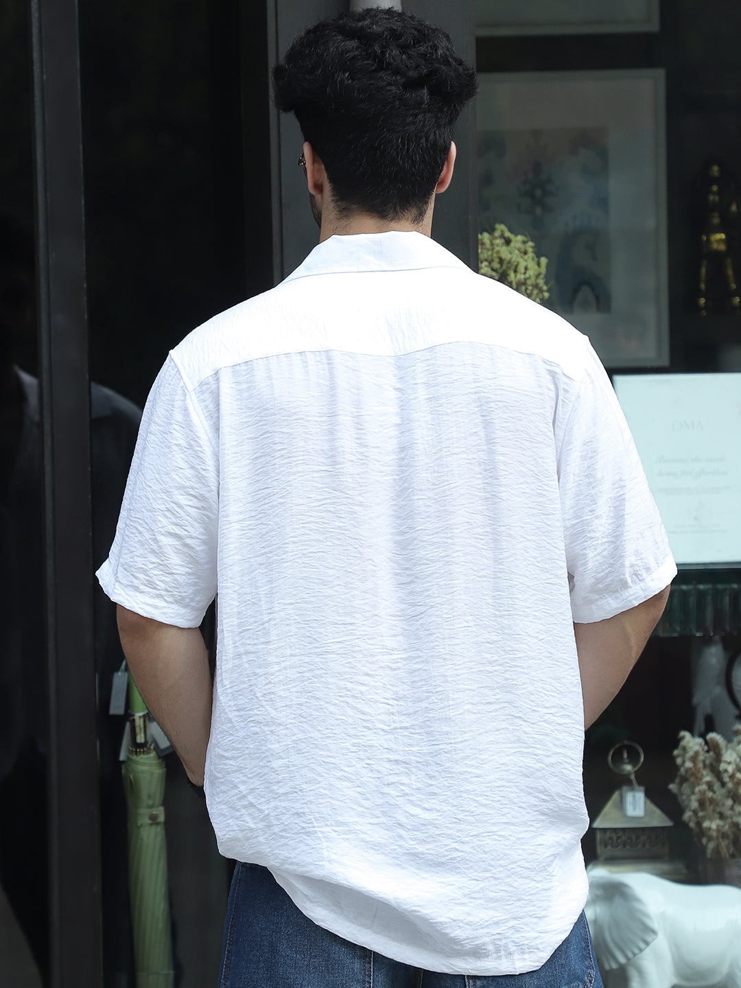 Midnight Command White Plain Shirt
