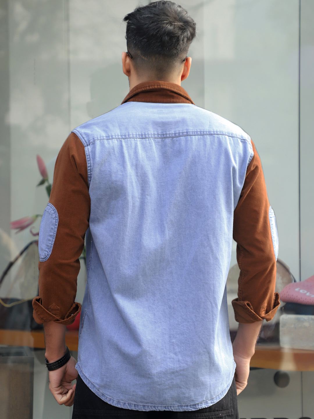 Luxe Fit Sapphire Blue Washed Denim Shirt