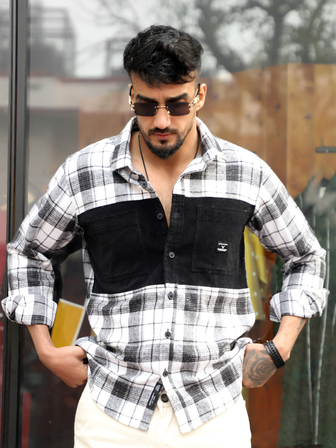 Thunderbird Black Check Full Sleeve Shirt
