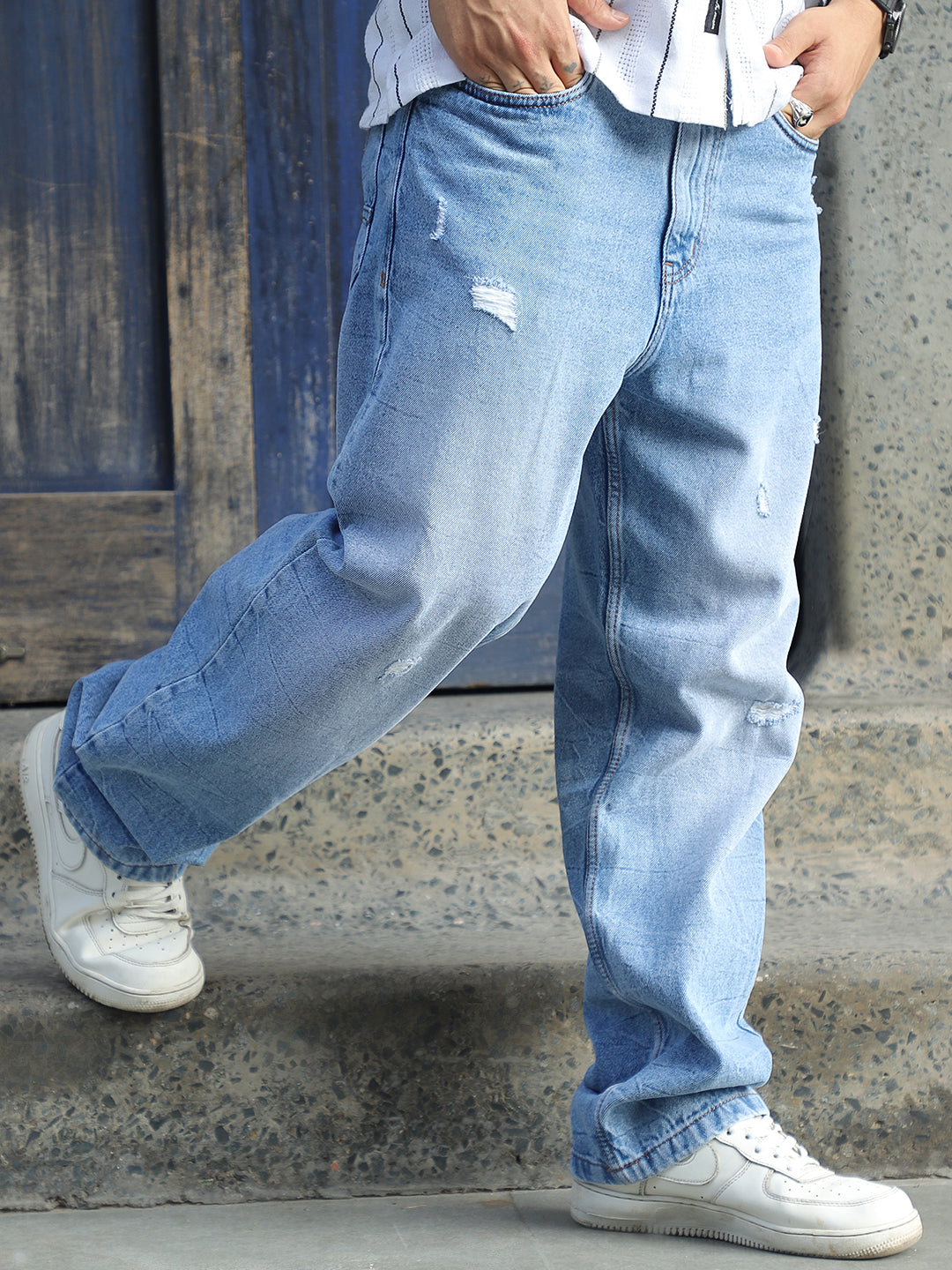 Darkforce Classic Blue Baggy Fit Jeans