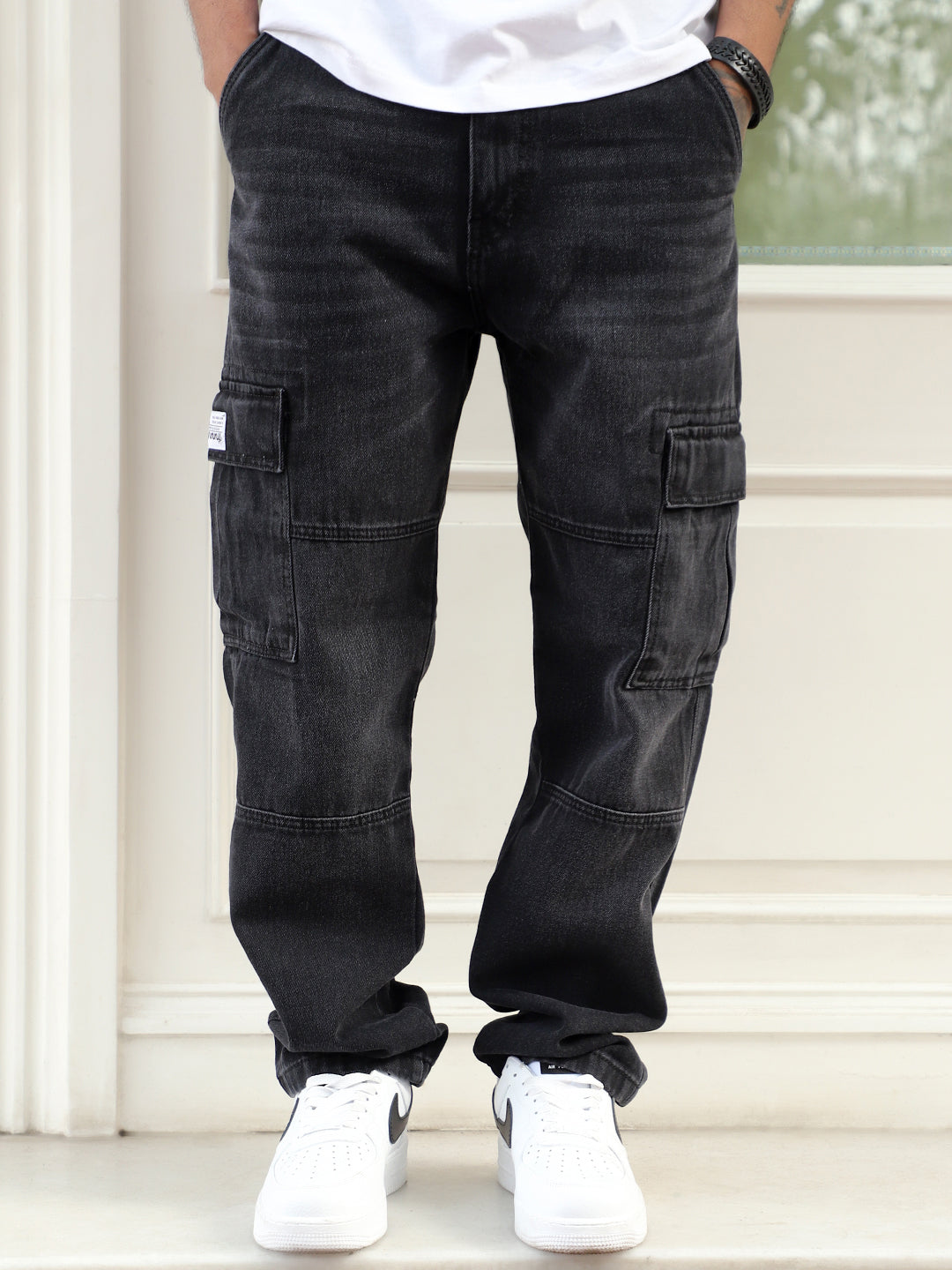 Twilight Fade Charcoal Grey Denim Cargo