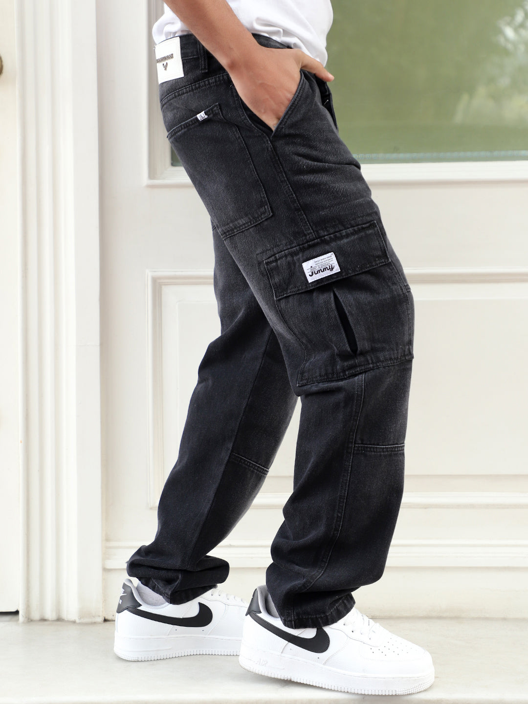 Twilight Fade Charcoal Grey Denim Cargo