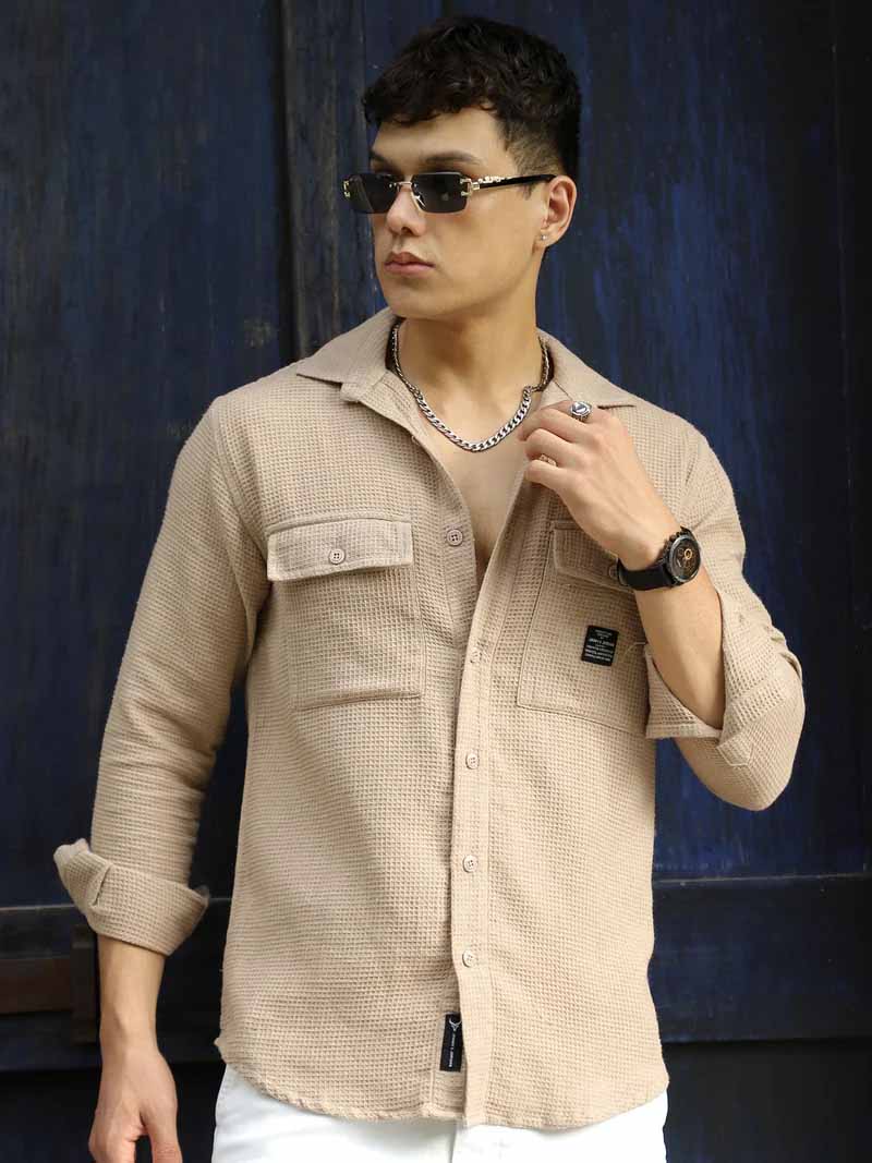 British Vintage Beige Full Sleeve Shirt