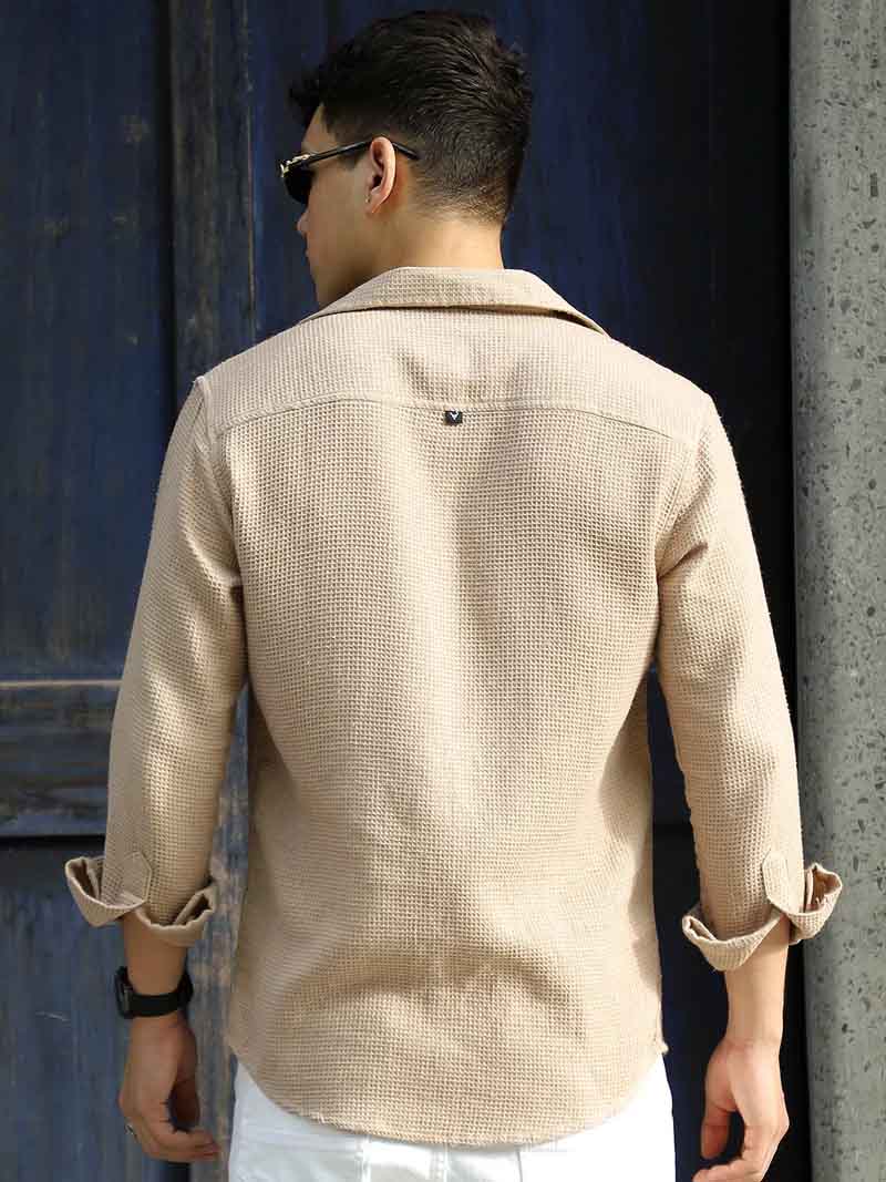 British Vintage Beige Full Sleeve Shirt