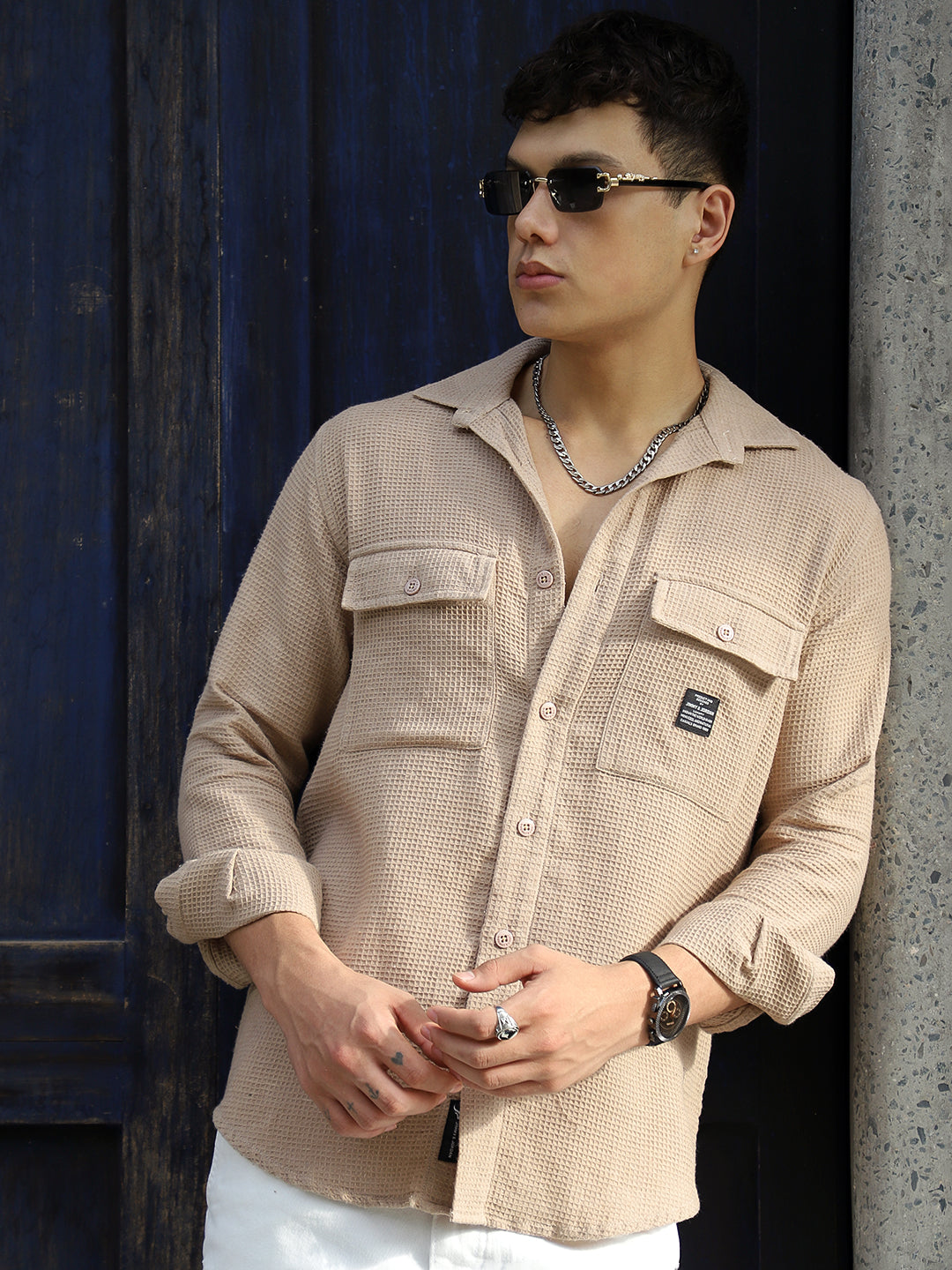 British Vintage Beige Full Sleeve Shirt
