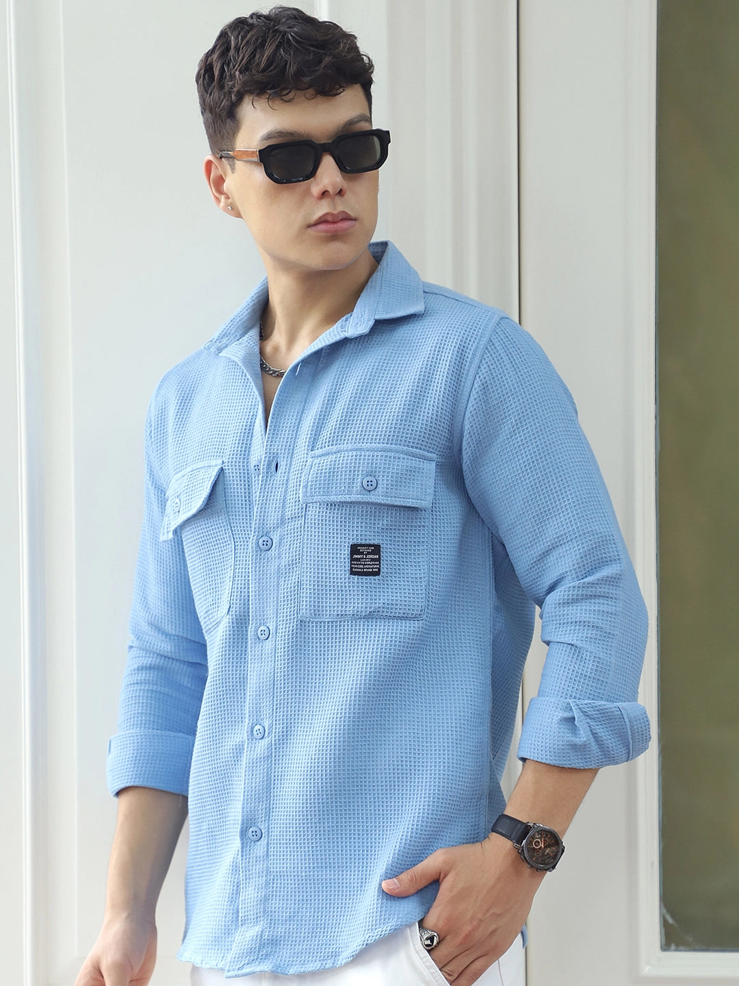 British Vintage Ocean Blue Full Sleeve Shirt