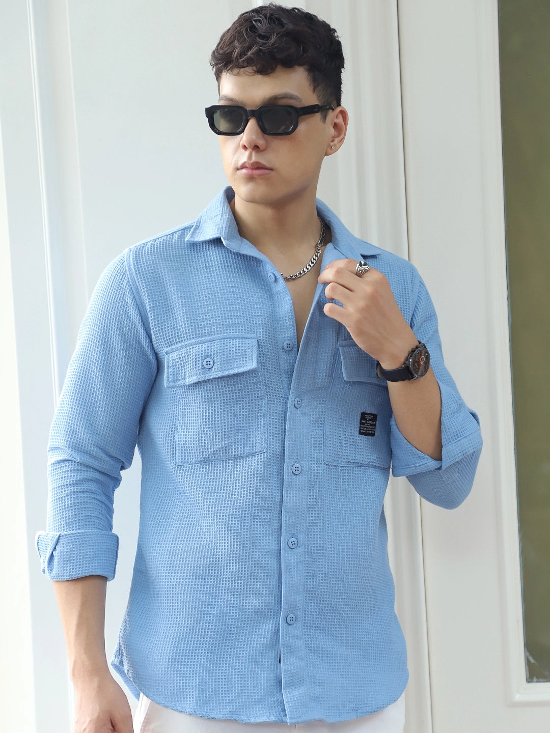 British Vintage Ocean Blue Full Sleeve Shirt