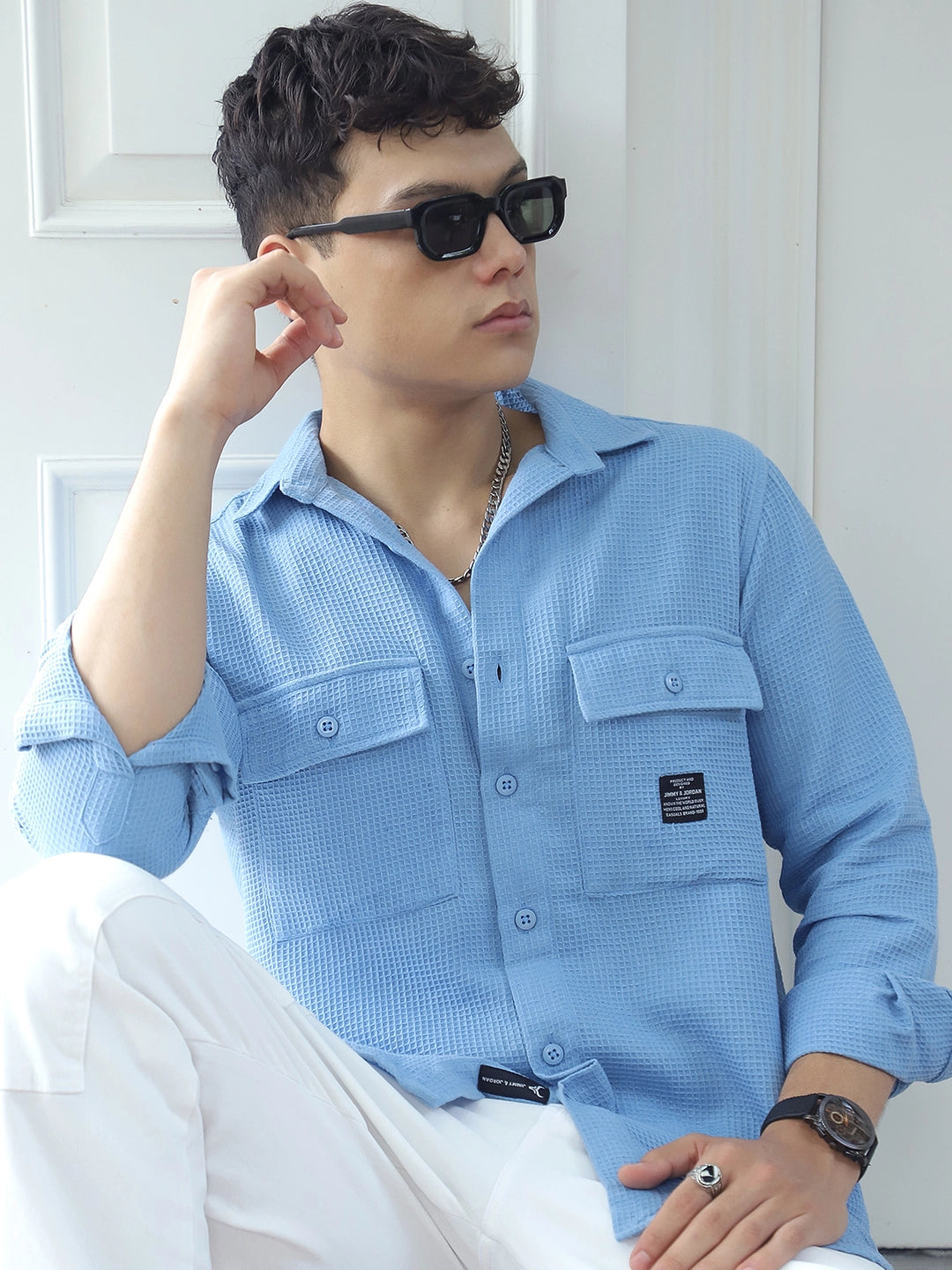 British Vintage Ocean Blue Full Sleeve Shirt
