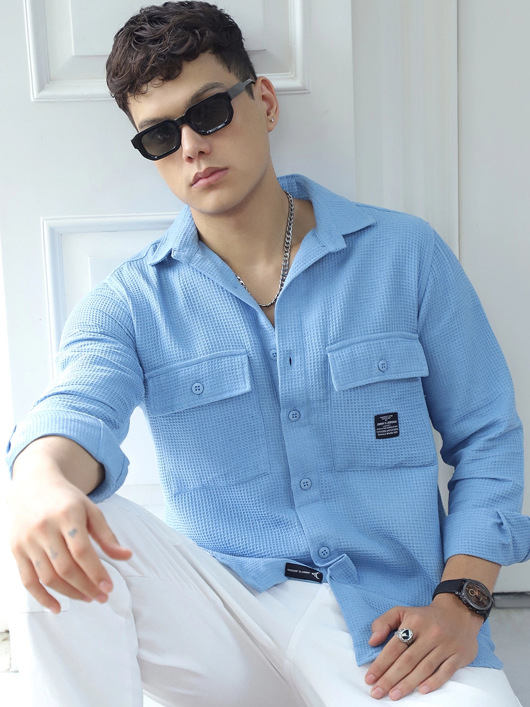 British Vintage Ocean Blue Full Sleeve Shirt