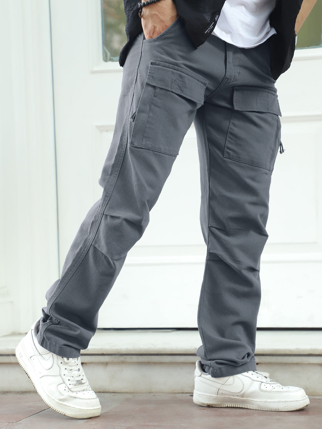 Riverside Ash Grey Cotton Plus Size Cargo