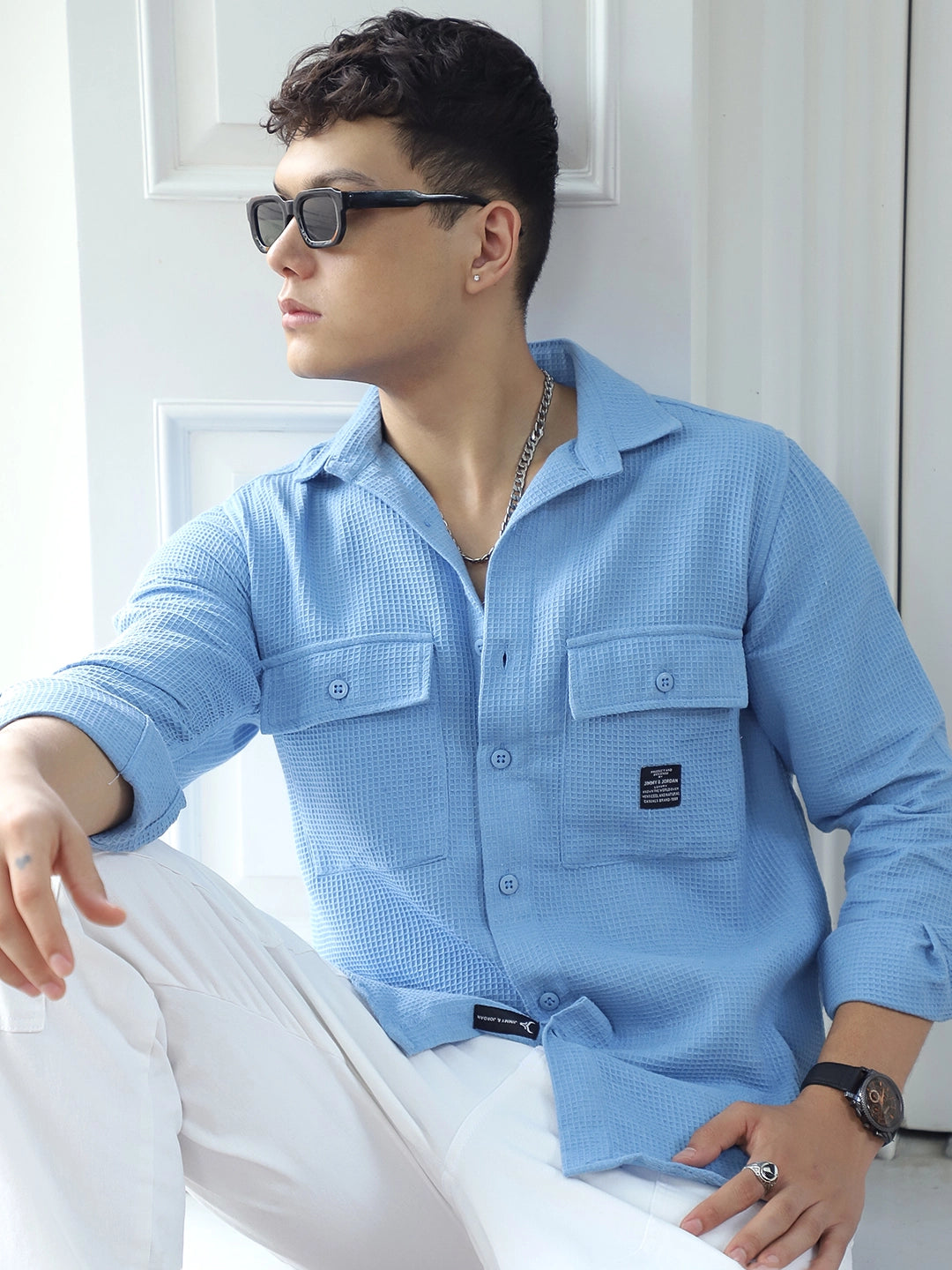 British Vintage Ocean Blue Full Sleeve Shirt