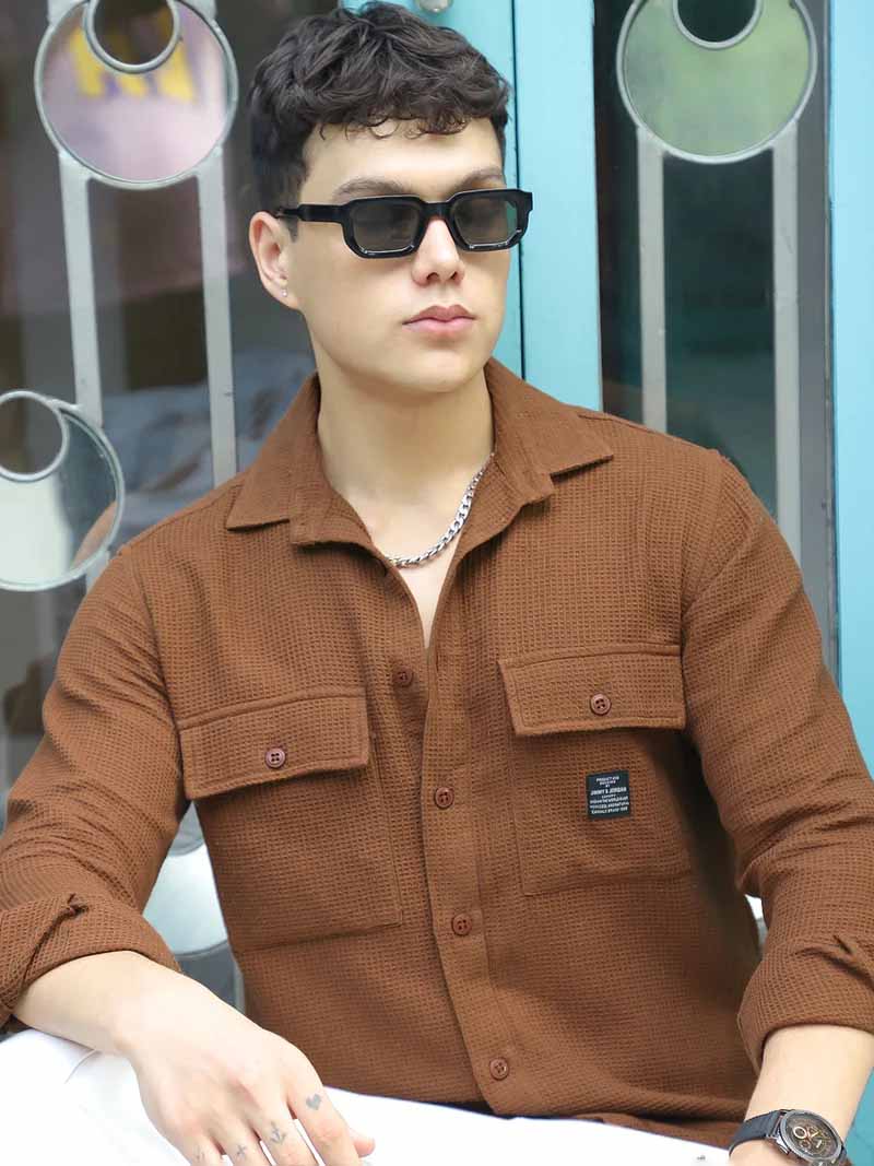 British Vintage Brown Full Sleeve Shirt