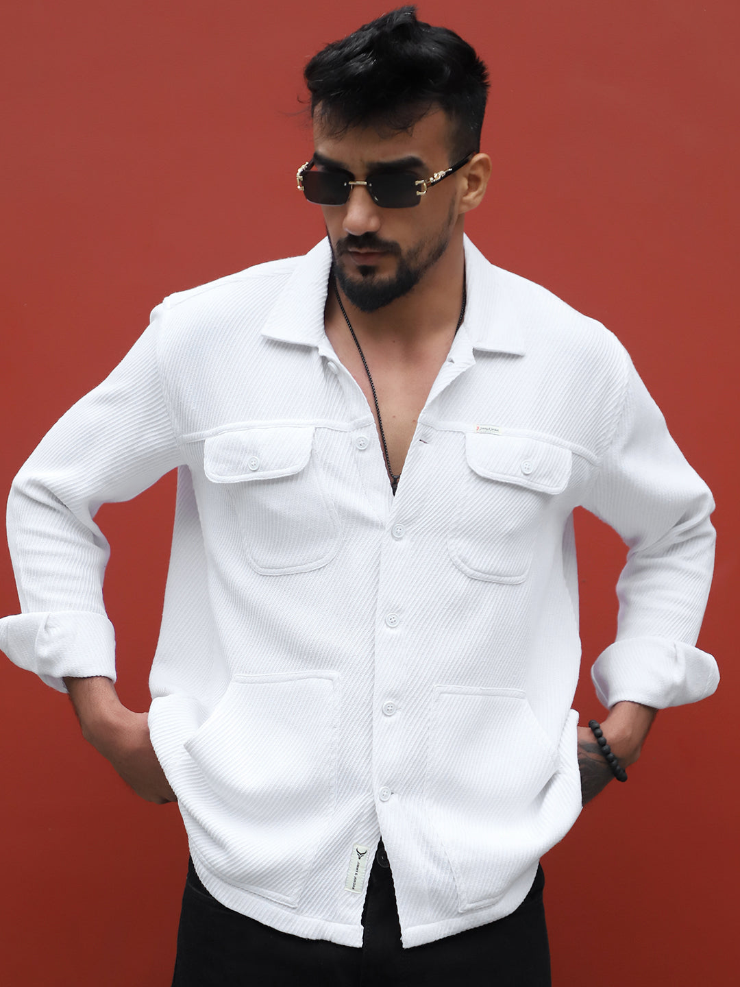 Earthcore Textured White Shacket