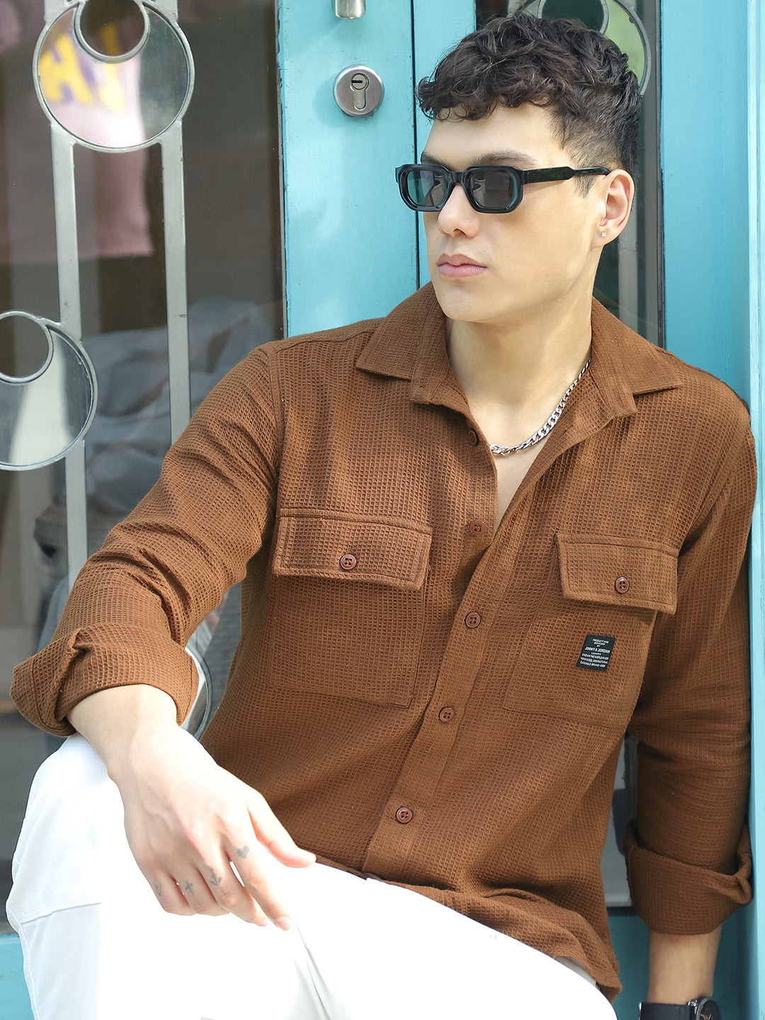 British Vintage Brown Full Sleeve Shirt