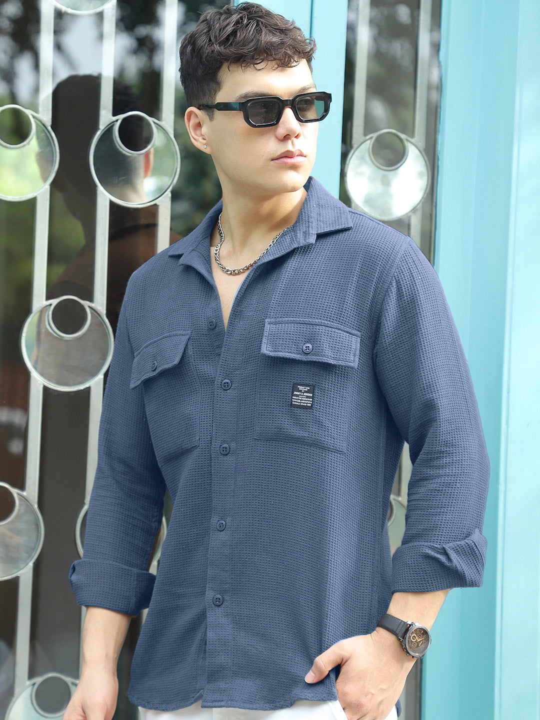 British Vintage Sky Grey Full Sleeve Shirt