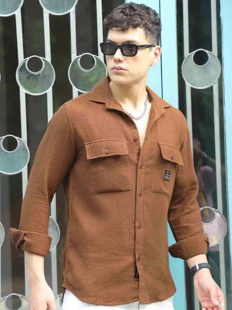 British Vintage Brown Full Sleeve Shirt