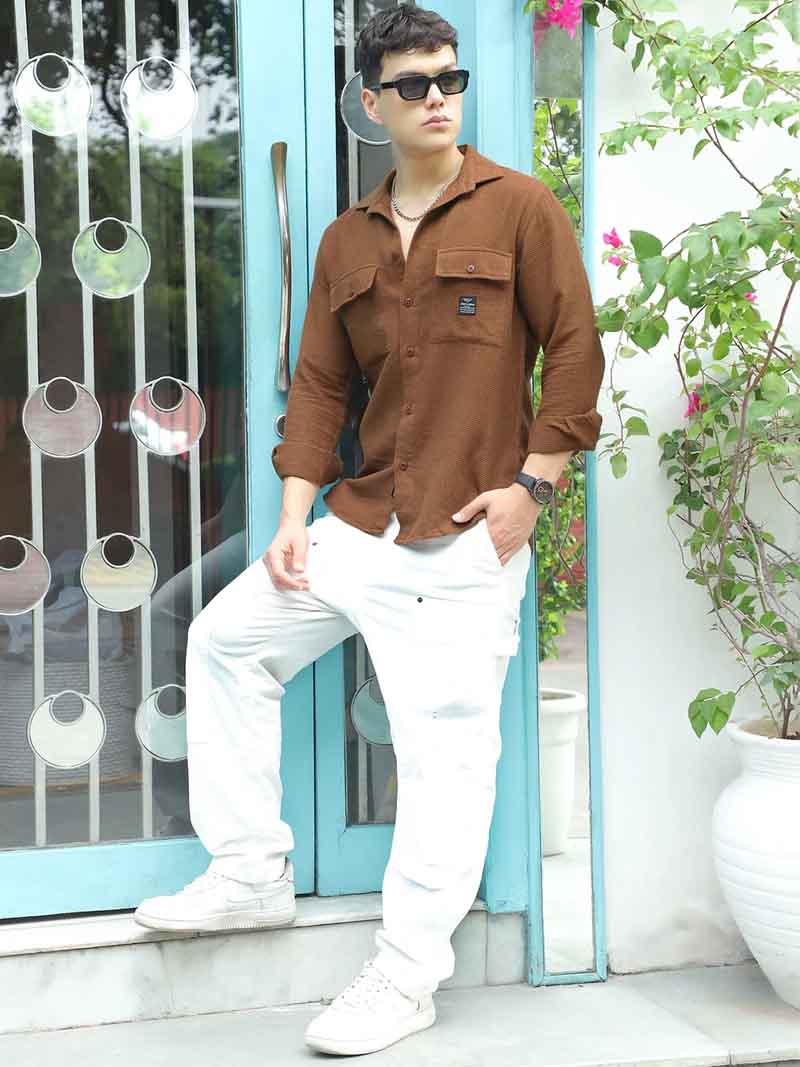 British Vintage Brown Full Sleeve Shirt